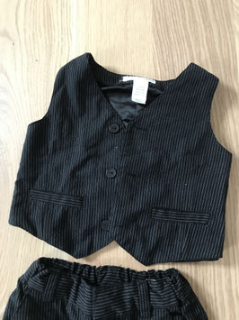 H & M Nadelstreifenanzug schwarz-weiss Gr. 74