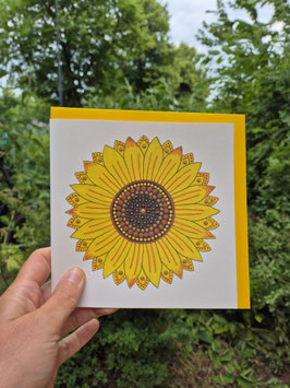 MANDALA KAART (ZONNEBLOEM) - KLEURRIJK GELUK
