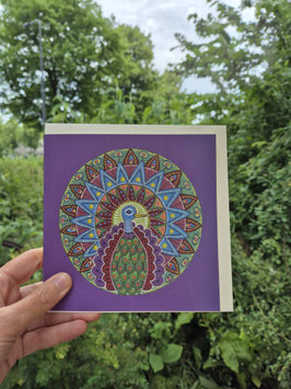 MANDALA KAART (PAUW) - KLEURRIJK GELUK