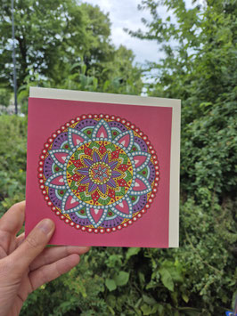 KG03 DUBBELE KAART ROZE MANDALA (MET ENVELOP) - KLEURRIJK GELUK