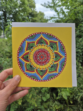 MANDALA KAART (GELE KAART ZONNEBLOEM) - KLEURRIJK GELUK