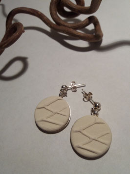 grandes boucles d'oreilles pendantes "arbres" blanches supports en laiton argenté