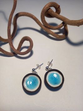 grandes boucles d'oreilles pendantes "atoll" supports en laiton argenté