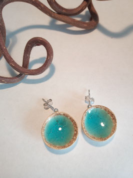 grandes boucles d'oreilles pendantes "turquoise" supports en argent 925