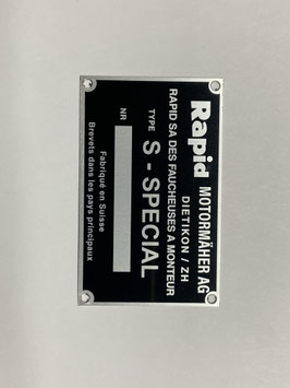 Typenschild Rapid S - Spezial