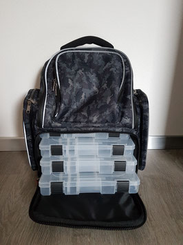 Rucksack mit  4 Plastik-Boxen
