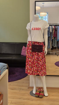 Shirt navy, CIAO neon rot