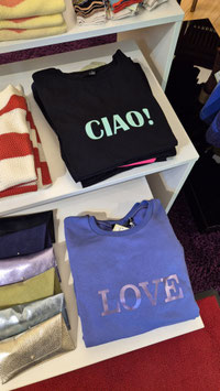 Shirt schwarz, CIAO pastell grün