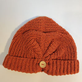 Bonnet façon turban RECYCLÉ 'rouille' pour femmes