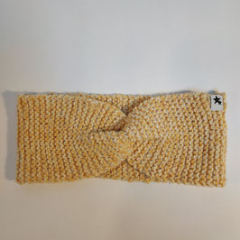 Bandeau torsade RECYCLÉ  'jaune bouton d'or' pour femme