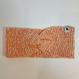 Bandeau torsade RECYCLÉ  'orange corail' pour femme