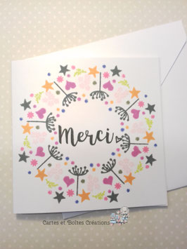 3 Cartes Remerciements - Motifs Champêtres