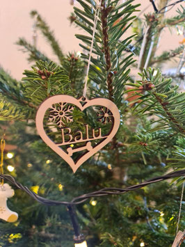 Christbaum-Aufhänger personalisiert auf Strich