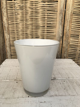 Übertopf Glas weiss Ø Innen 12cm Innenhöhe 12cm