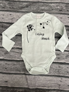 Body Langarm Gr. 74/80 mint farbig, Lieblings Mensch