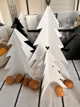 W Bastion Collections Tannenbaum 3er Set Streifen mit Herz