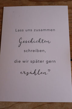 Eulenschnitt Postkarte " Lass uns Geschichten schreiben...."