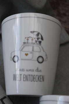 Krasilnikoff Happy Mug " Lass uns die Welt entdecken "