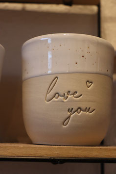 Eulenschnitt Becher " love you "