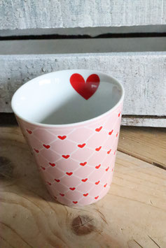 Happy Mug Pink Hearts