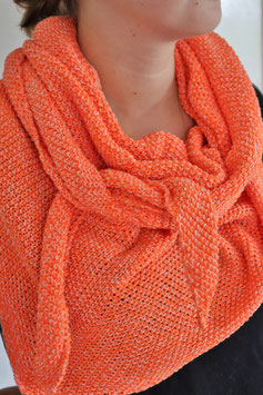 Dreieckstuch Strickoptik orange