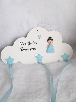 porte barrette blanche blanc et bleu ciel