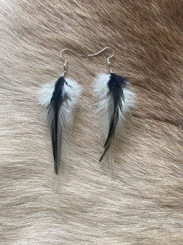 Paire de boucles vert d'eau et noir