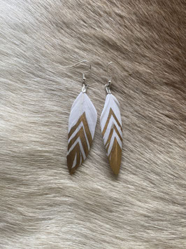 Paire de boucles blanche et doré