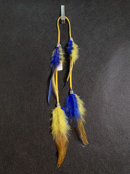 Plumes bleu et jaune