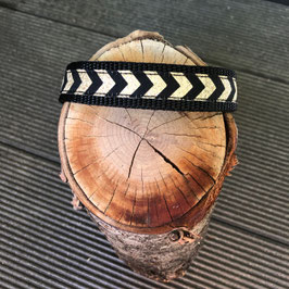 Letztes Hundehalsband "Chevron gold-schwarz"