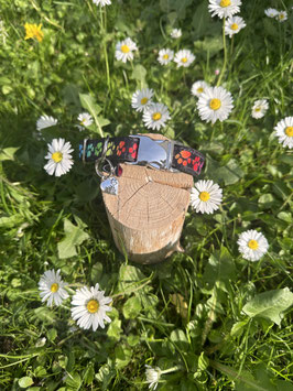 Kleines Hundehalsband "Kleine Pfötchen Neonfarben 2"
