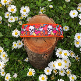 Hundehalsband "Totenkopf pink"