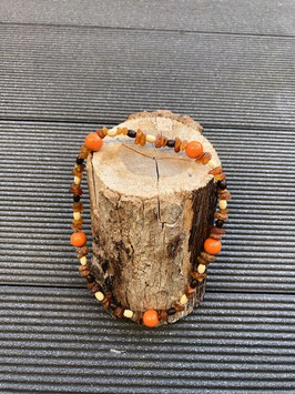 Bernsteinkette als Zeckenschutz "Orange"