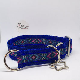 Zugstopphalsband "Indian Summer blau"