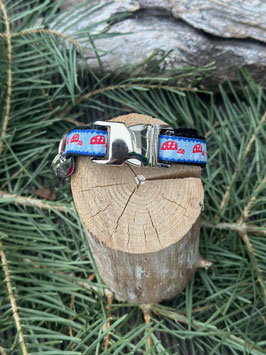 Kleines Hundehalsband "Pilze nachtblau" NEU