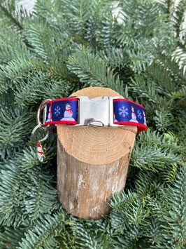 Hundehalsband "Schneemann blau"