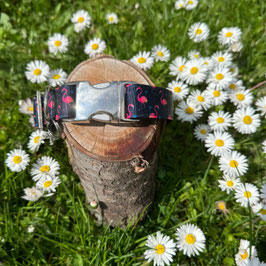 Hundehalsband "Flamingo schwarz"
