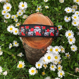 Hundehalsband Halloween Totenkopf mit roten Rosen