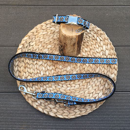 Set "Brezen blau kariert"  mit verstellbarer Leine