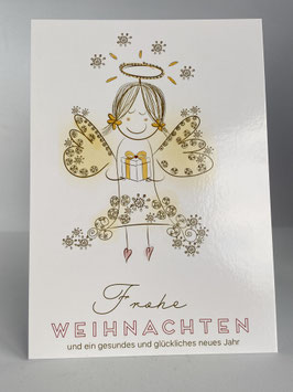 Postkarte Frohe Weihnachten "Geschenke-Engel"