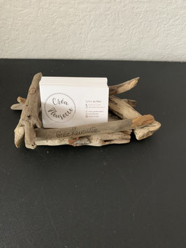 Présentoir en bois flotté pour cartes de visite