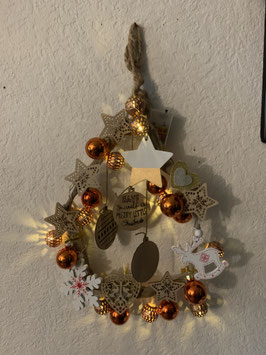 Couronne de Noël écolo en bois flotté pour porte