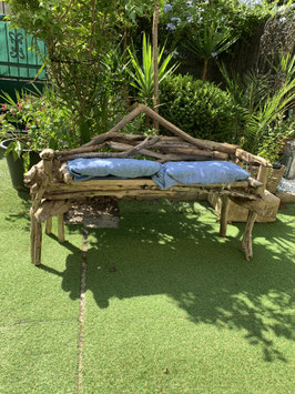 Banquette en bois flotté pour le jardin, la terrasse, la véranda ou le balcon