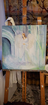 Titel: Engel- Göttin, dein Leben ist gur zu dir und leitet dich in eine hoffnungsvolle Zukunft   (ein Original 50 x 50 cm)