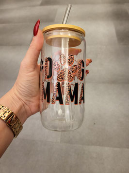 Glas Tumbler Dog Mama "Leo"