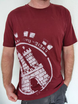 Herren T-Shirt Burgundy/Weiß