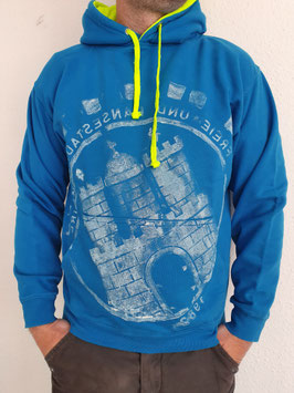 Unisex Hoodie blau/gelb weiß