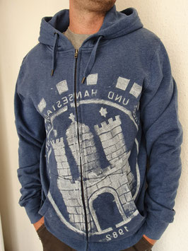 Zip-Hoodie mit Reißverschluss  blau