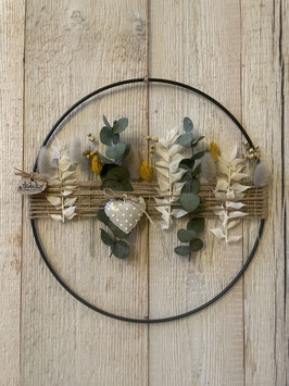 Metallring Schnurgeflecht mit Trockenblumen