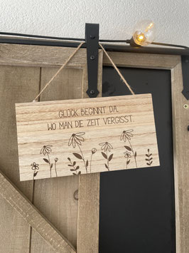 Schild Glück Zeit vergisst